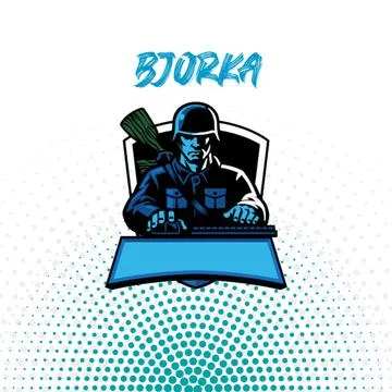 Army logo vector with computer Stock Illustration