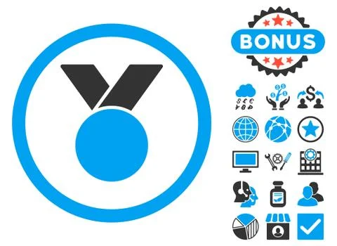 Army Medal Flat Vector Icon with Bonus 스톡 일러스트
