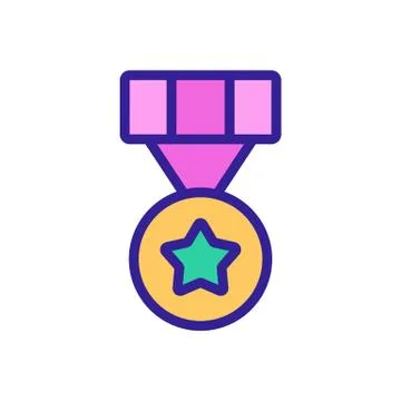 Army Medal Icon Vector. Isolated contour symbol illustration Illustrazione stock