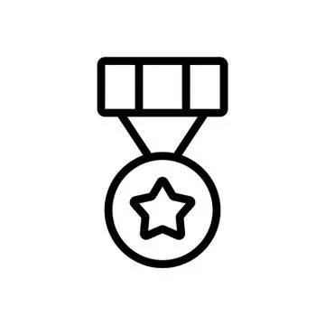 Army Medal Icon Vector. Isolated contour symbol illustration Stock Illustration