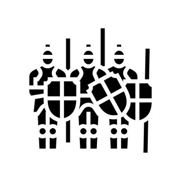 Army medieval glyph icon vector illustration Ilustración de archivo