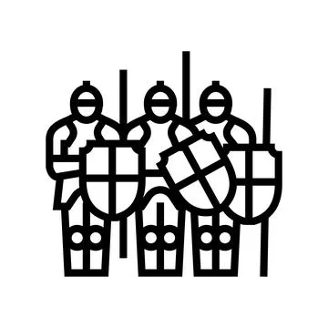 Army medieval line icon vector illustration Ilustración de archivo