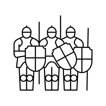 Army medieval line icon vector illustration Ilustración de archivo
