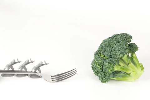 Army Men Broccoli Fork Stock Photos