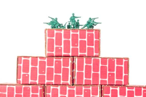 Army Men Guarding Base Foto stock