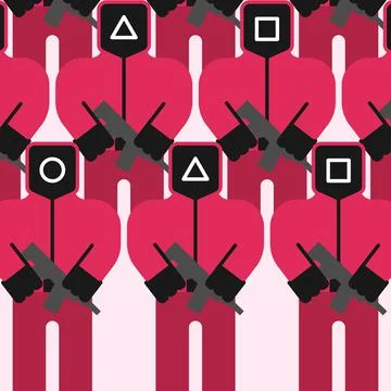 Army of men in red suits. Stock Illustration