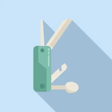 Army multitool icon flat vector. Pocket knife Illustrazione stock