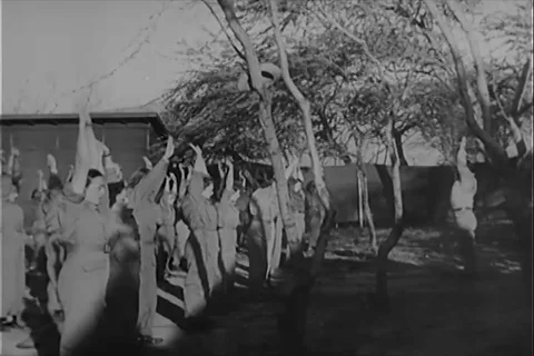 Army nurses given basic training at training center - 1945 Video stock 91090871