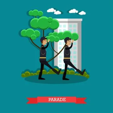 Army parade concept vector illustration in flat style 스톡 일러스트