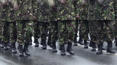 Army Parade Stock Footage 46110542