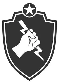 Army patch. Military logo. Black shield insignia Ilustración de archivo