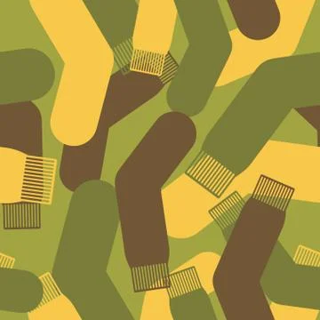 Army pattern of socks. Military Vector texture camouflage sock. Soldier prote Illustrazione stock