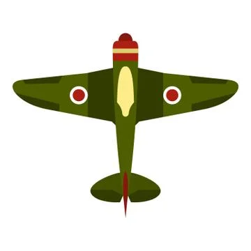 Army plane icon, flat style Stock Illustration
