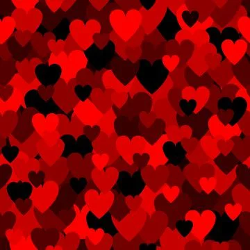 Army red heart pattern. Camouflage Vector texture for Valentines Day Stock Illustration