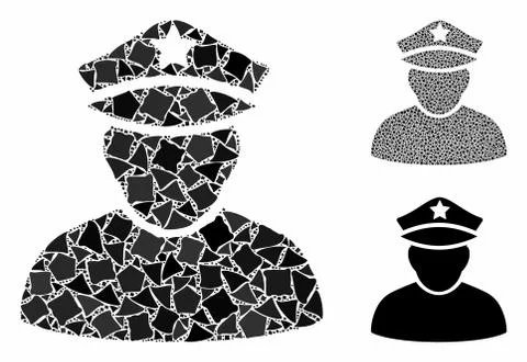 Army sergeant Composition Icon of Irregular Elements 库存插图