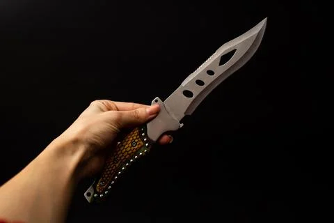Army sharp knife made of metal Stock Photos