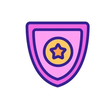 Army shield icon vector. Isolated contour symbol illustration Stock Illustration