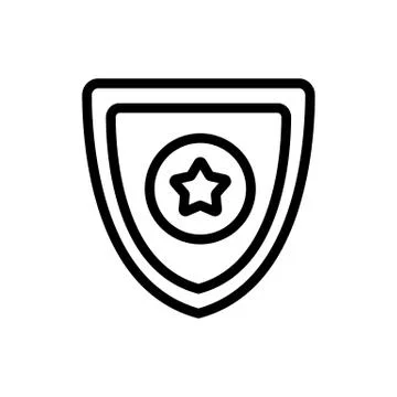 Army shield icon vector. Isolated contour symbol illustration Stock Illustration