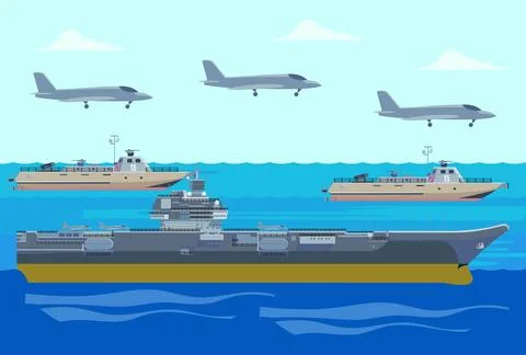 Army Ship Concept Illustration Stock Illustration