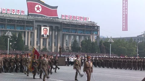Army show in Pyongyang Stock Footage 1066354