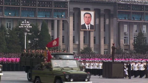 Army show in Pyongyang Stock Footage 1066366