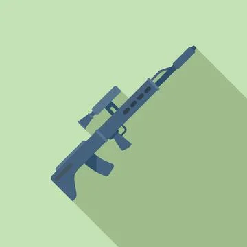 Army sniper icon flat vector. Rifle gun Stock Illustration