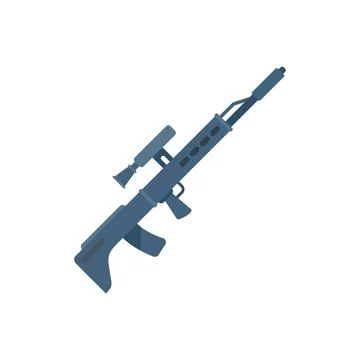 Army sniper icon flat vector. Rifle gun Stock Illustration