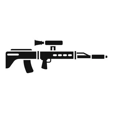 Army sniper icon simple vector. Rifle gun Stock Illustration