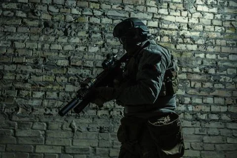 Army soldier with weapons Stock Photos