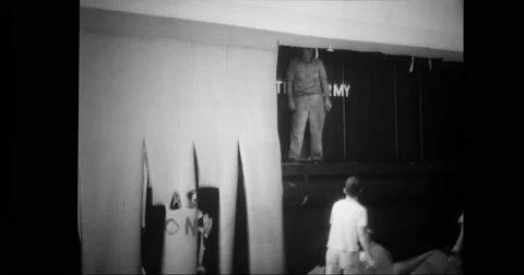 Army soldiers installing rail transport for flood relief Stock Footage