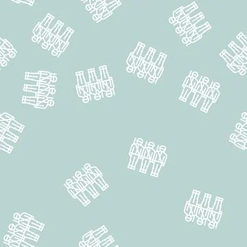 Army soldiers line seamless pattern Illustrazione stock