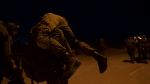 Army Special Forces Action Tank Attack Battle Building Combat Stock Footage 139468723