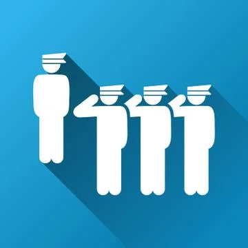Army Squad Parade Gradient Square Icon 库存插图