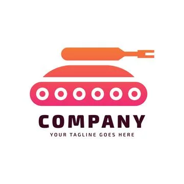 Army tank logo template Illustrazione stock