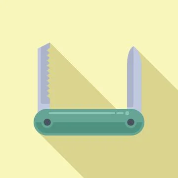 Army tool icon flat vector. Knife multitool Stock Illustration
