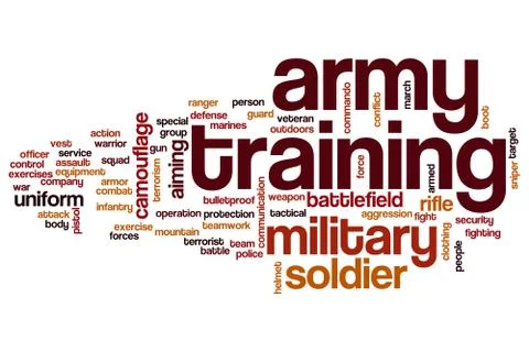 Army training word cloud Stock Illustration