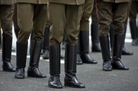 Army unit at the parade Stock Photos