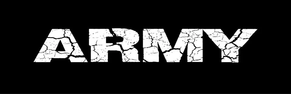Army Vector Typography Lettering Bold Military Stencil Font Design Stock Illustration