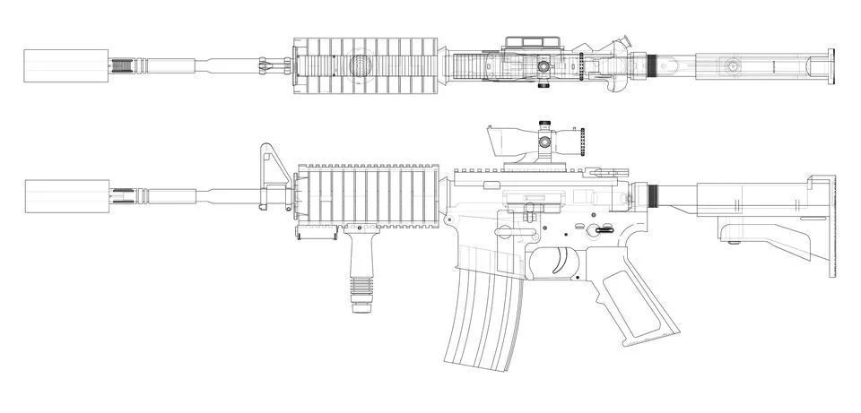 Army weapons. Vector 库存插图