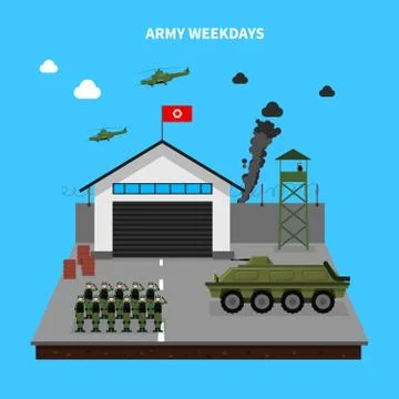 Army Weekdays Illustration Stock-Illustration