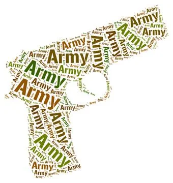 Army Word Indicates Armed Force And Armament Stockillustratie