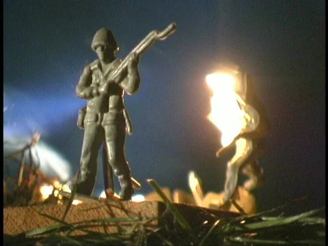 Armymen Melting Fast Cut Stock Footage 333883