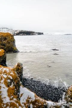 Arnarstapi Cliff in Iceland Stock Photos
