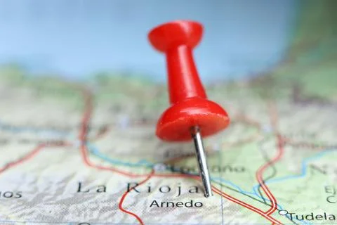 Arnedo, Spain pin on map Stock Photos