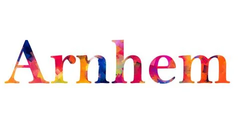 Arnhem text image stock design in colorful style letters Stock Illustration