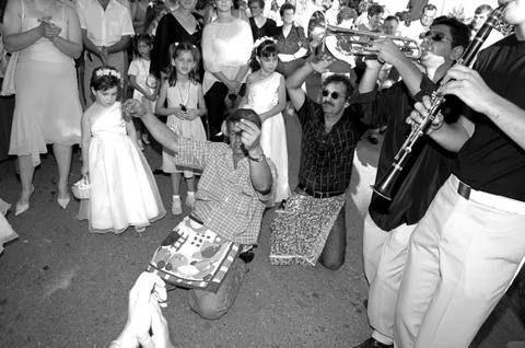 Arnissa, Greece - August 22 2004: Greek wedding Stock Photos