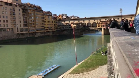 Arno River and Ponte Vecchio in Florence Italy Stock-Footage 72731566