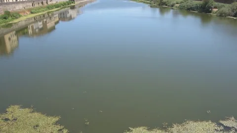 Arno river in Florence Tuscany seen from the old bridge Stock Footage 101380366