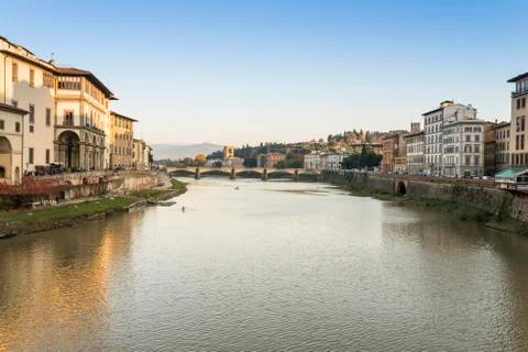 Arno River on its way through Florence Stock Photos