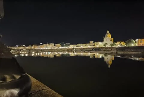 Arno river in the night Stock Photos